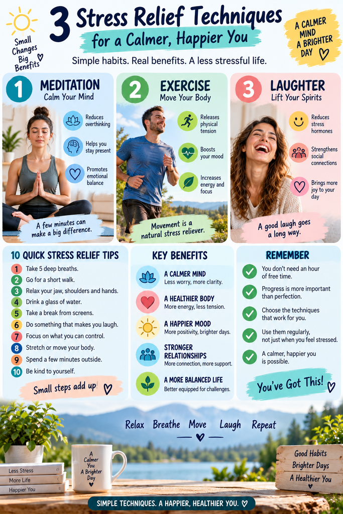 3 Stress Relief Techniques to Calm Your Mind and Body